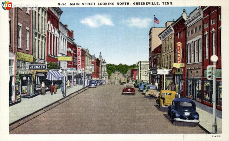 Pictures of Greeneville, Tennessee: Main Street, looking North