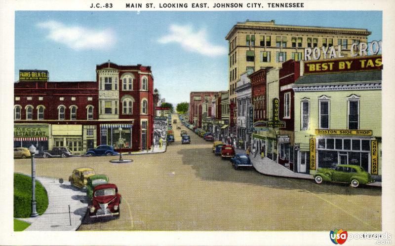 Pictures of Johnson City, Tennessee: Main Street, looking East