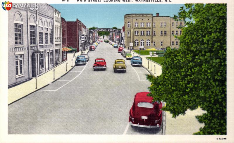 Pictures of Waynesville, North Carolina: Main Street, looking West