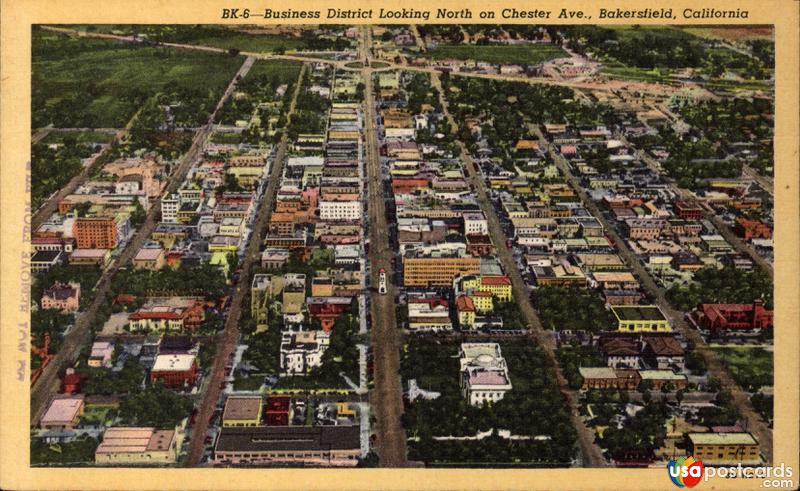 Pictures of Bakersfield, California: Business District looking North on Chester Avenue