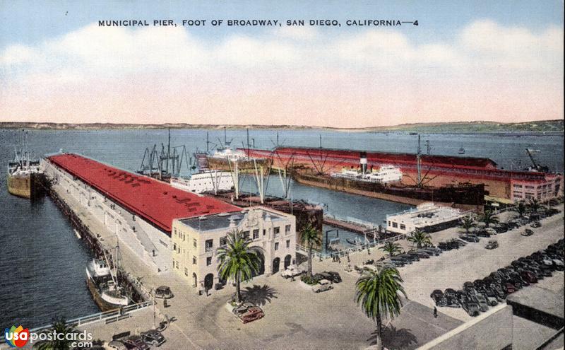 Pictures of San Diego, California: Municipal Pier, foot of Broadway