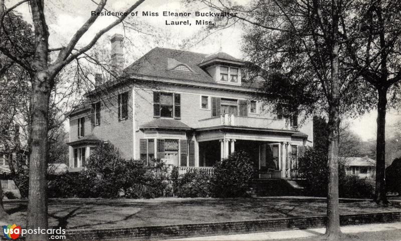 Pictures of Laurel, Mississippi: Residence of Miss Eleanor Buckwalter