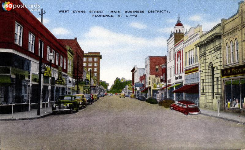 Pictures of Florence, South Carolina: West Evans Street (Main Business District)