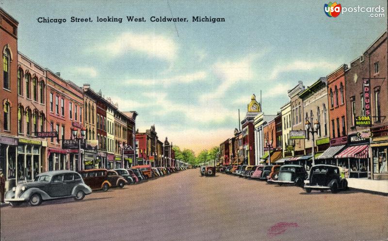 Pictures of Coldwater, Michigan: Chicago Street, looking West