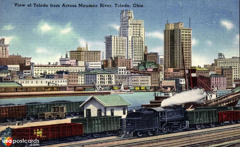 Pictures of Toledo, Ohio: View of Toledo from Across Maumee River