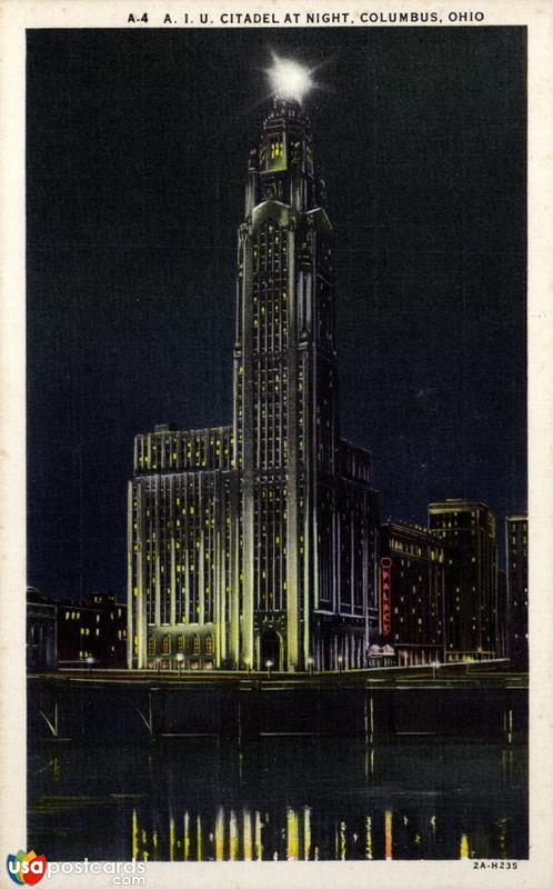 Pictures of Columbus, Ohio: A. I. U. Citadel at night