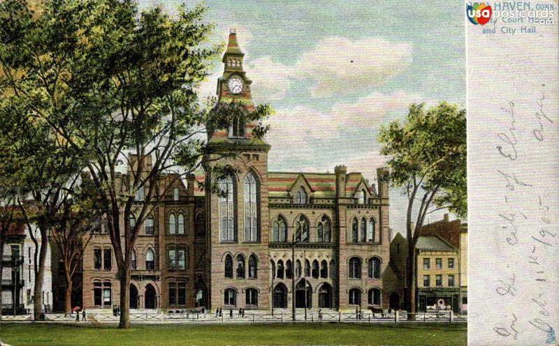 Pictures of New Haven, Connecticut: County Court House and City Hall