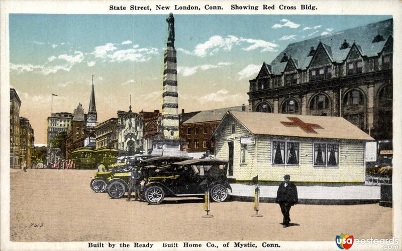 Pictures of New London, Connecticut: State Street, showing Red Cross Building