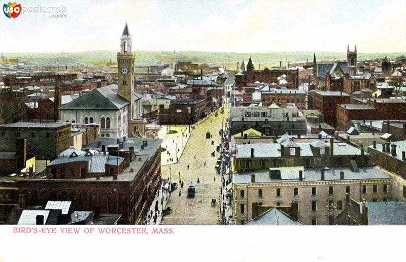 Pictures of Worcester, Massachusetts: Bird´s eye view of Worcester