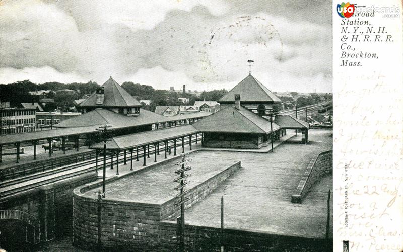 Pictures of Brockton, Massachusetts: Railroad Station, N. Y., N. H. & H. R. R. Co.