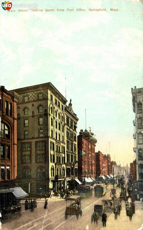Pictures of Springfield, Massachusetts: Main Street, looking South from Post Office