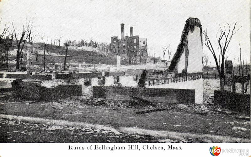 Pictures of Chelsea, Massachusetts: Ruins of Bellingham Hill, after the 1908 Fire