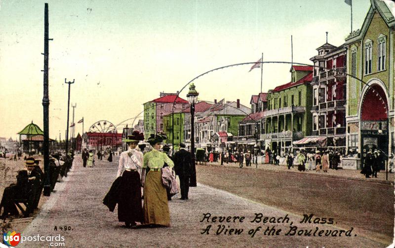 Pictures of Revere Beach, Massachusetts: A view of the Boulevard