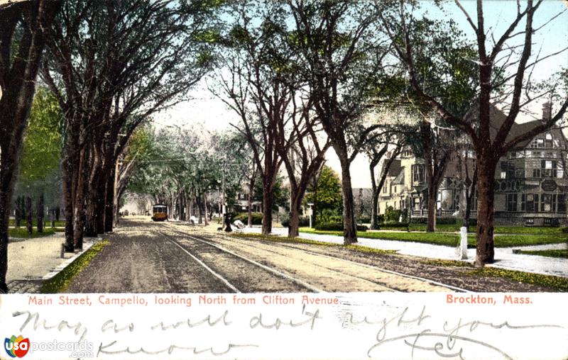 Pictures of Brockton, Massachusetts: Main Street, Campello, looking North from Clifton Avenue