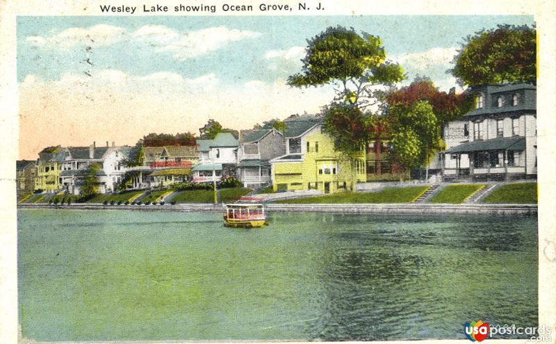 Pictures of Ocean Grove, New Jersey: Wesley Lake showing Ocean Grove