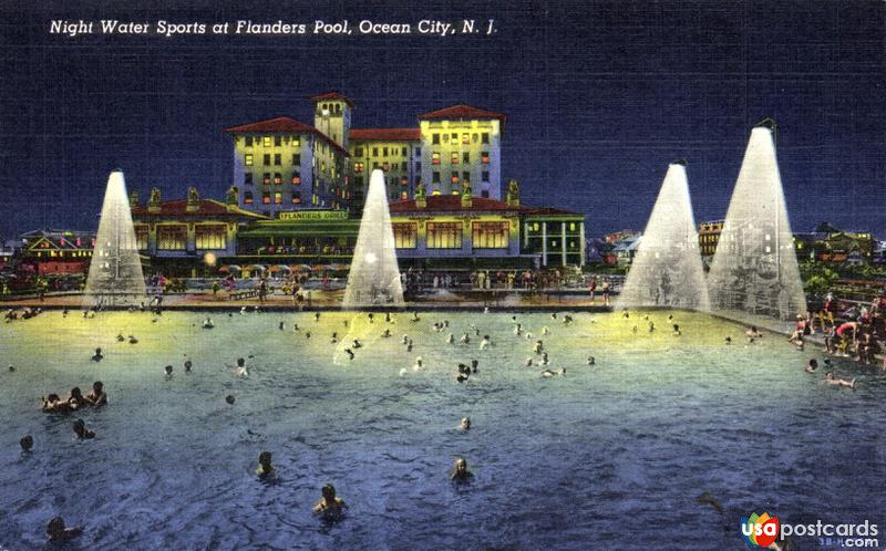Pictures of Ocean City, New Jersey: Night water sports at Flanders Pool
