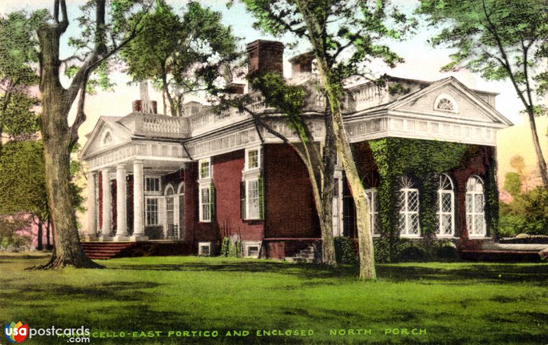 Pictures of Charlottesville, Virginia: Monticello, East portico and enclosed North porch