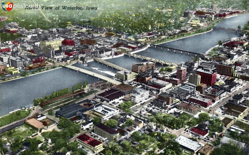 Pictures of Waterloo, Iowa: Aerial view of Waterloo