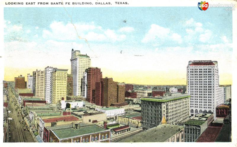 Pictures of Dallas, Texas: Looking East from Santa Fe Building