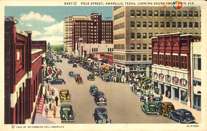 Pictures of Amarillo, Texas: Polk Street, looking South from Fifth Ave.