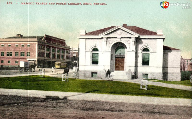 Pictures of Reno, Nevada: Masonic Temple and Public Library