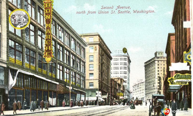 Pictures of Seattle, Washington: Second Avenue, north from Union St.