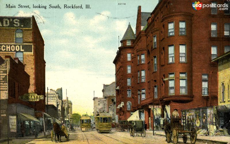 Pictures of Rockford, Illinois: Main Street, looking South
