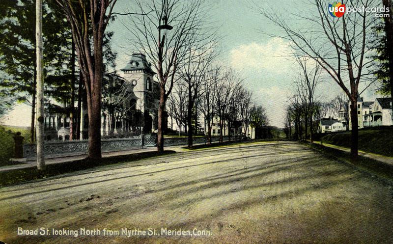 Pictures of Meriden, Connecticut: Broad St. looking North from Myrthe St.