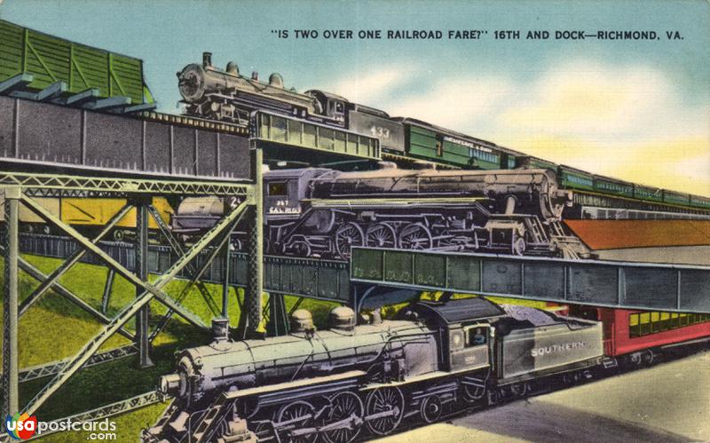 Pictures of Richmond, Virginia: Is Two over One Railroad Faret - 16th and Dock