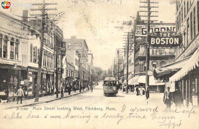 Pictures of Fitchburg, Massachusetts: Main Street looking West