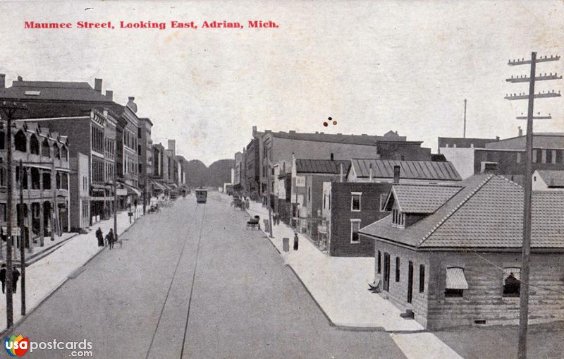 Pictures of Adrian, Michigan: Maumee Street, Looking East