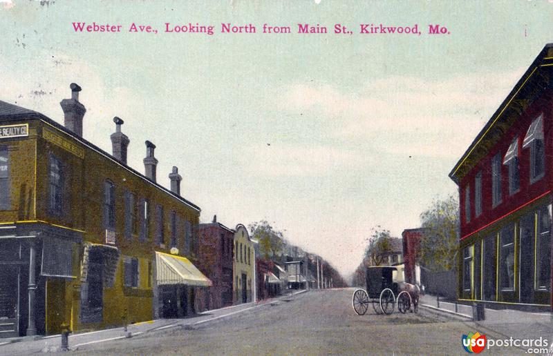 Pictures of Kirkwood, Missouri: Webster Ave., looking North from Main St.