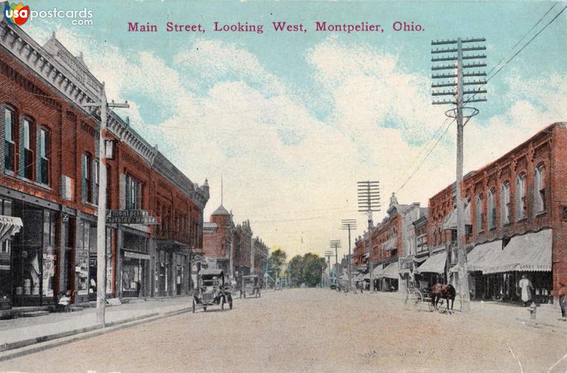 Pictures of Montpelier, Ohio: Main Street, Looking West