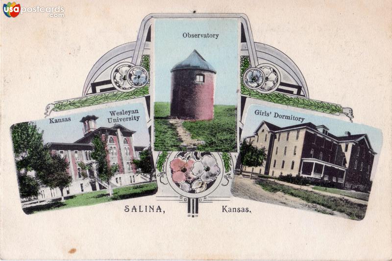 Pictures of Salina, Kansas: Wesleyan University / Observatory / Girls´ Dormitory
