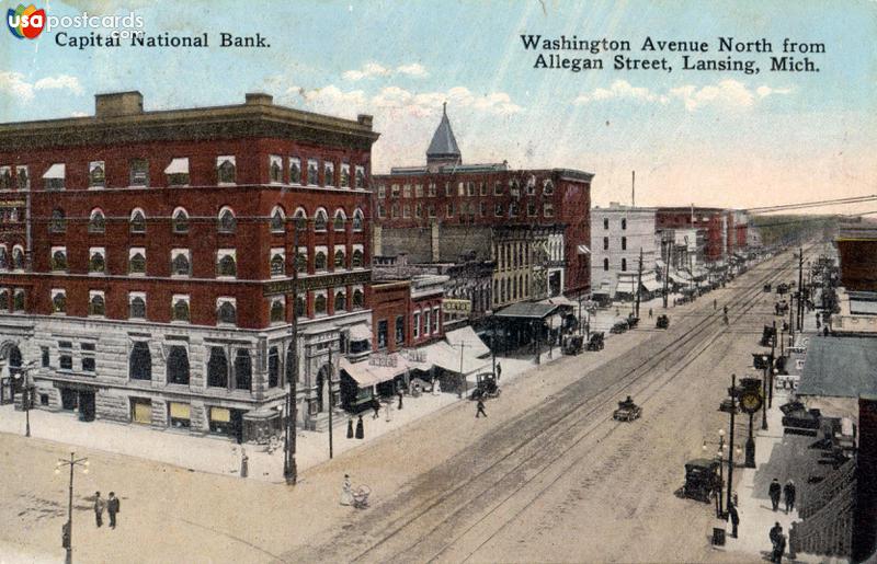 Pictures of Lansing, Michigan: Capital National Bank / Washington Avenue North from Allegan Street