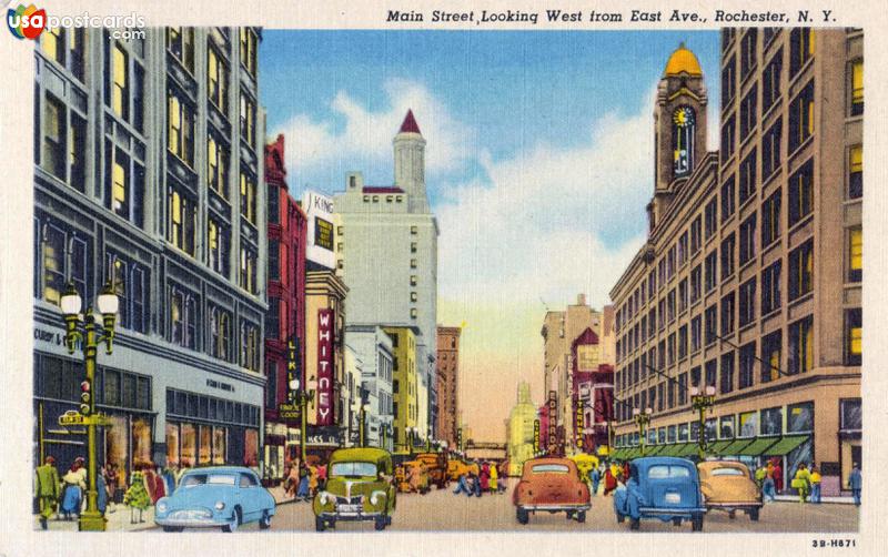 Pictures of Rochester, New York: Main Street looking West from East Ave.