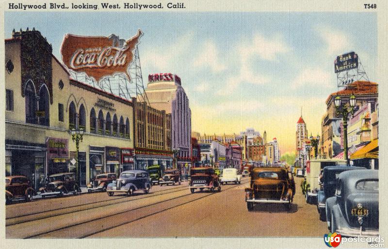Pictures of Hollywood, California: Hollywood Blvd., looking West