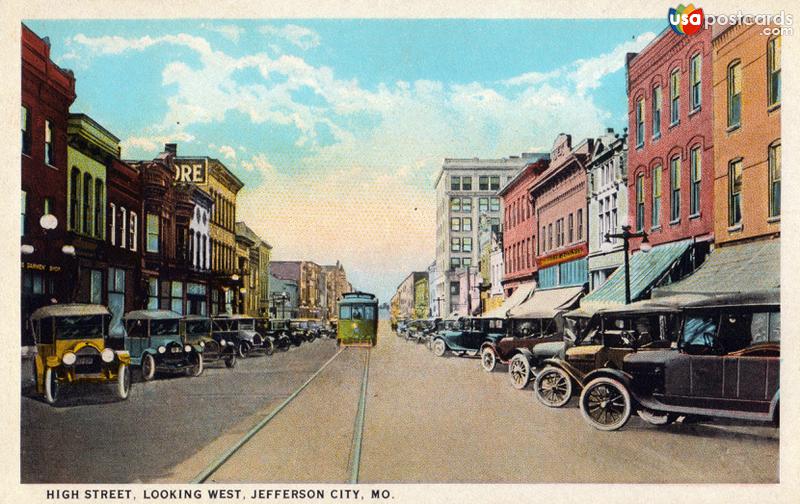 Pictures of Jefferson City, Missouri: High Street, Looking West