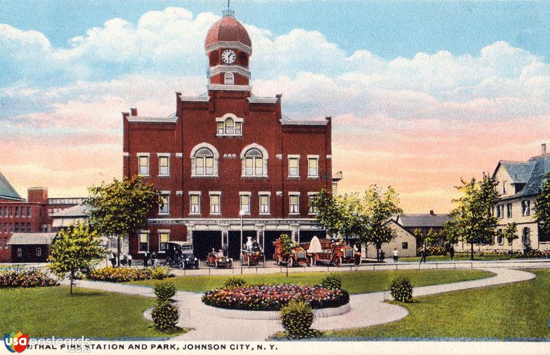Pictures of Johnson City, New York: Central Fire Station and Park