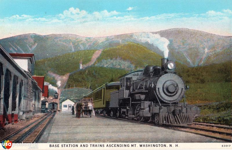 Pictures of White Mountains, New Hampshire: Base Station and Trains Ascending