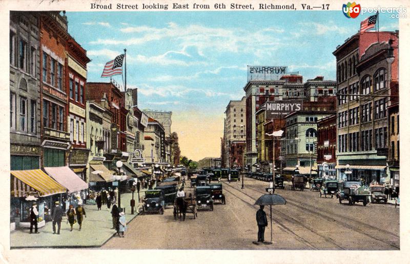 Pictures of Richmond, Virginia: Broad Street looking East from 6th Street