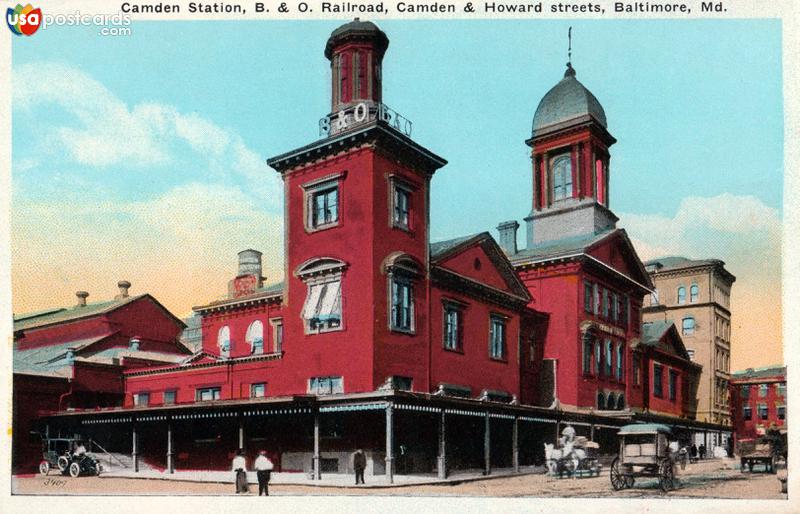 Pictures of Baltimore, Maryland: Camden Station, B. & O. Railroad, Camden & Howard streets