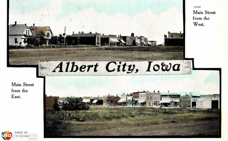 Pictures of Albert City, Iowa: Main Street from the West / Main Street from the East