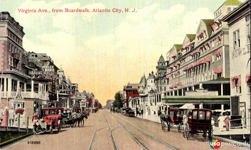Pictures of Atlantic City, New Jersey: Virginia Ave., from Boardwalk