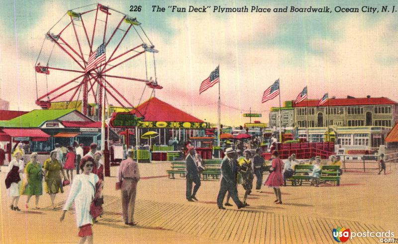 Pictures of Ocean City, New Jersey: The ¨Fun Deck¨ Plymouth Place and Boardwalk
