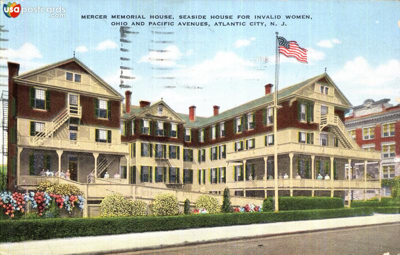 Pictures of Atlantic City, New Jersey: Mercer Memorial House, Seaside House for Invalid Women