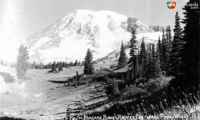 Pictures of Rainier National Park, Washington: Mount Rainier, from Mazama Ridge