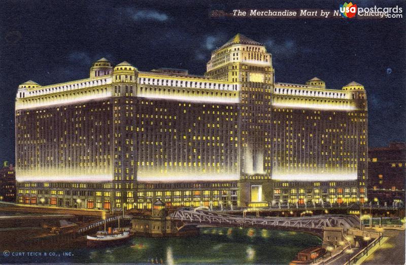 Pictures of Chicago, Illinois: The Merchandise Mart by night