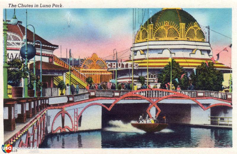 Pictures of Coney Island, New York: The Chutes in Luna Park