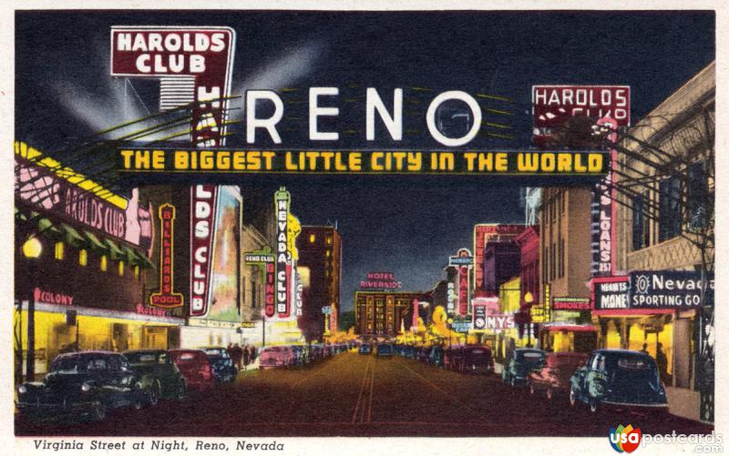 Pictures of Reno, Nevada: Virginia Street at night